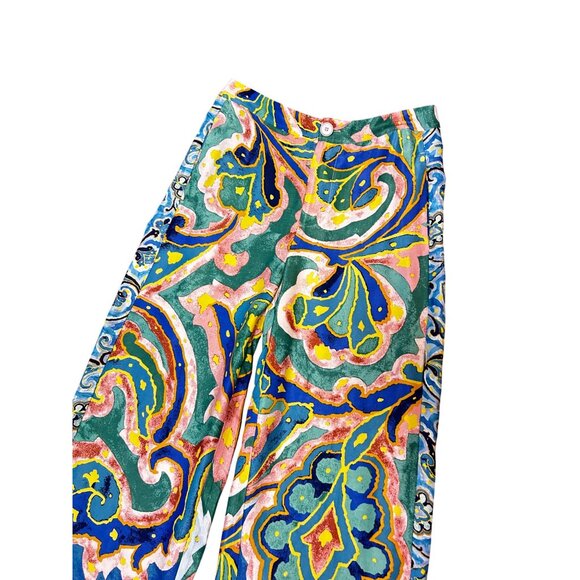 Maeve Anthropologie Rhiannon Satin Cropped Flare Pants Wide Leg 4P - Picture 5 of 7